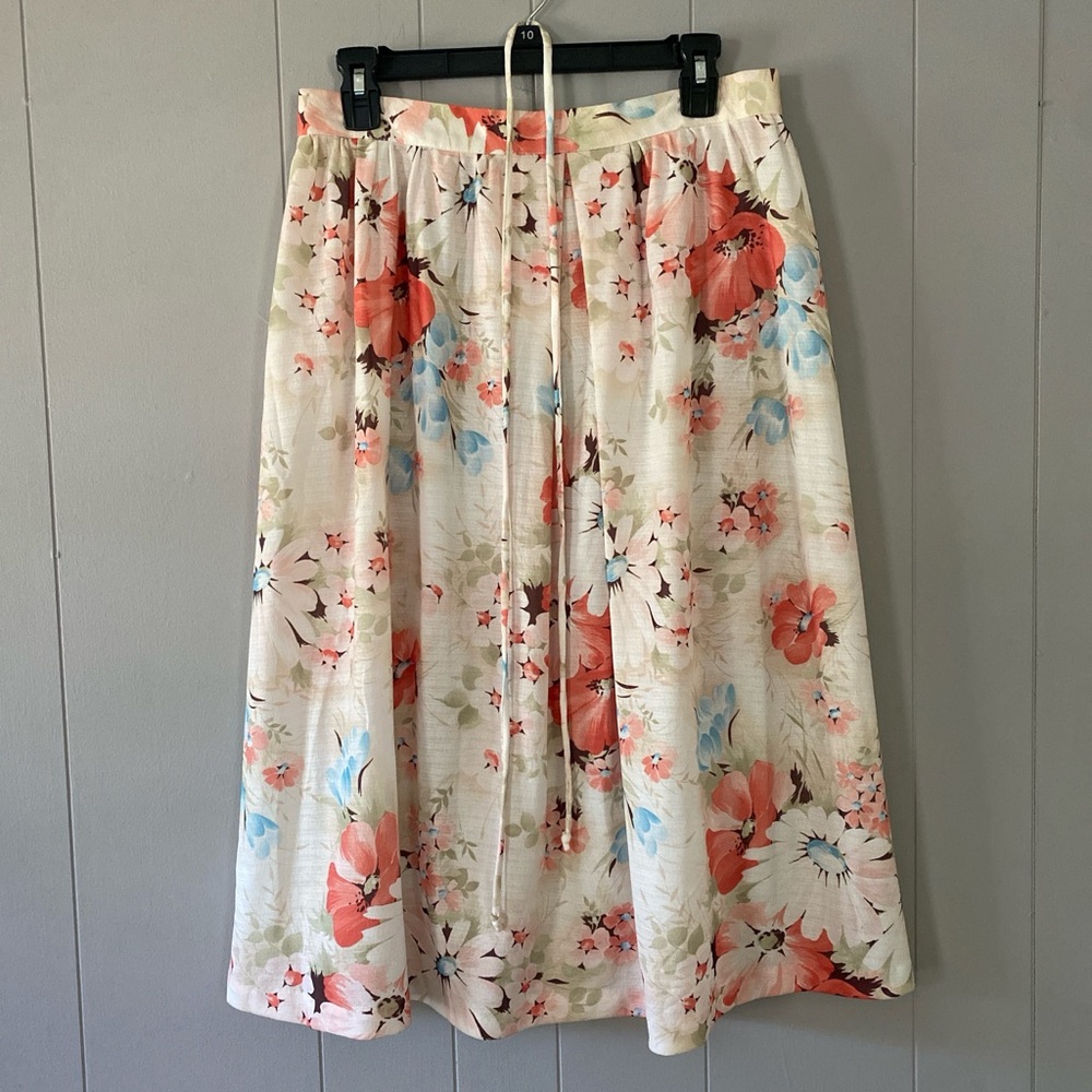vtg 70s floral skirt
